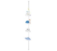MSV 140605 Serviteur de Douche d'angle Autoportée Métal/Plastique Blanc 22,5 x 16 x 225 cm