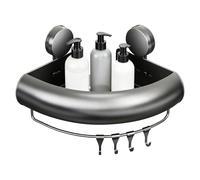 Étagère d'angle de douche - 21 x 21 x 13 cm, étagère de salle de bain (avec ventouse et crochet) | Étagère de rangement murale pour salle de bain | Organiseur de bain pour maison, hôtel, restaurant