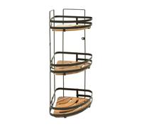 Étagère de douche d'angle ""Blackacia"" 3 niveaux en acacia