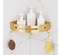 Étagère d'angle de douche en aluminium brossé doré - Étagère flottante à fixation murale pour bouteilles d'assaisonnement - Triangle unique