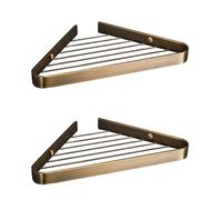 Étagère d'angle de douche en bronze antique - Panier mural en métal pour salle de bain et cuisine - Résistant à la rouille - Accessoires élégants pour la maison