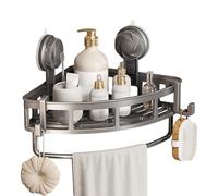 Étagère d'angle de douche, étagère de salle de bain avec ventouse - Égouttoir sans perçage, organisation de salle de bain pour nettoyant visage, shampooing, gel douche