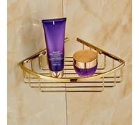 Étagère d'angle de salle de bain, étagère murale de rangement à 1 à 2 niveaux pour savon, shampooing, gel douche, finition cuivre doré, utilisation polyvalente pour la cuisine ou la salle de bain