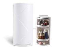 Étagère d'angle de salle de bain rotative à 360 degrés à 4 niveaux avec porte-serviettes de cuisine et support de rangement multicouche (blanc)