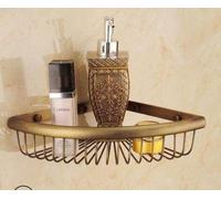 Étagère d'angle de salle de bain vintage en laiton avec égouttoir - Support mural antirouille pour accessoires de douche - Solution de rangement durable et élégante à 3 couches