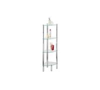 Etagère d'angle de salle de bain yago, 4 étages - chrome/transparent