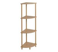 Étagère d'angle de Sol avec 4 étagères en MDF et métal Naturel
