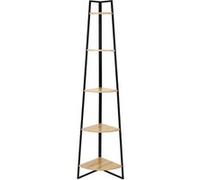 Home Deco Factory – Étagère d'angle – Bois et métal – Marron et noir