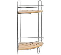 Étagère d'angle DKD Home Decor naturel Bambou Inoxydable Métal chromé 2 étagères 19,5 x 19,5 x 36,5 cm