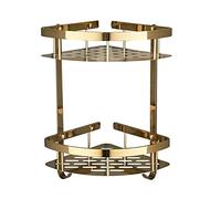 Étagère d'angle élégante de salle de bain dorée à 12 niveaux Support de gel douche Panier de rangement mural en cuivre Support de chariot de rangement élégant pour salle de bain.
