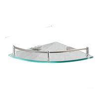 Étagère d'angle en acier inoxydable pour salle de bain, support en verre simple couche avec trou de drainage, support mural triangulaire, support en métal rouille, vert (20 cm)