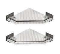 Étagère d'angle en acrylique pour salle de bain, étagère de douche à 2 niveaux en acier inoxydable avec rail, panier triangulaire mural pour serviettes, solution de rangement de toilettes grise