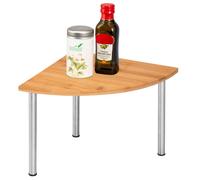 Étagère d'angle en bambou bremermann avec acier inoxydable // étagère de cuisine d'environ 25 x 20 x 25 cm (L/H/P) pour plus d'espac