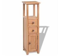 Étagère d'angle en bois de chêne massif - VidaXL - 26 x 26 x 94 cm - 2 tiroirs coulissants