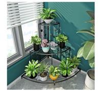 Étagère d'angle en métal à 3 niveaux pour plantes - Support de pot de fleurs en fer - Support d'affichage à escalier pour une utilisation intérieure/extérieure - Parfait pour le patio, le ja