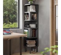 Étagère d'angle en Métal À 6 Niveaux, Présentoir d'angle Intégré avec Patins, Hauteur Réglable, Conception De Bord Périphérique, Étagère De Rangement d'angle pour Chambre(White)