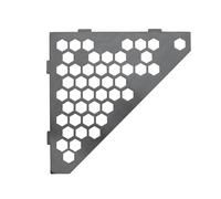 Etagère d'angle en pentagone MARMOX HEXA-PEN - Modèle hexagone - Acier inox brossé - Gris - 3mm