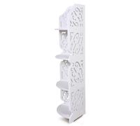 Étagère d'angle en PVC à 4 étages avec motifs ajourés et capacité de charge élevée - Étagère de rangement peu encombrante pour salle de bain et cuisine