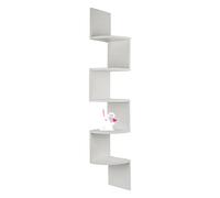 Étagère d'angle, Étagère Murale, Étagère en Forme Zigzag, Bibliothèque,Bibliothèque étagère Suspendue, Étagères de Rangement, pour Livres, CD DVD (20 * 20 * 120cm (Blanc))
