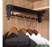Étagère d'angle extensible et pivotante pour meuble de cuisine, avec système de rangement coulissant pour angle mort. Barre de penderie extensible et coulissante, double rail métallique, cap