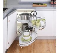 Étagère d'angle extensible et réglable pour micro-ondes, compatible avec | Étagère d'angle extensible compatible avec les meubles de 900 à 1000 mm ; sa conception ajustable permet un gain de place