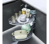 Étagère d'angle extensible pour meuble de cuisine, avec rangement pivotant et coulissant. Idéale pour les angles morts, cette étagère d'angle carrousel pour meubles de cuisine est dotée de p