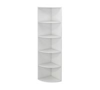 Vicco Étagère d'angle Fabienne, Blanc/Blanc, 40 x 180 cm avec 5 Compartiments