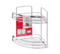 Étagère d'angle Feridras Francy 2.0 2 étagères chrome poli murale avec crochets
