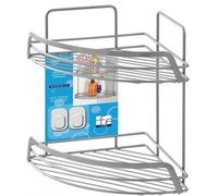 Étagère d'angle Feridras Linda 2.0 2 étagères chrome satiné crochets inclus