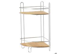 Evideco Caddy, 2 étagères, 90%, 10% Fil métallique, Chrome/Bambou, 8 L x 8 l x 14,8 H