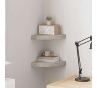 vidaXL ?tag¿¿res d'angle flottantes 2 pcs Noir 25x25x3,8 cm MDF