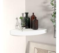 Vidaxl ?Tag¿¿Re D'angle Flottante Blanc Brillant 35x35x3,8 Cm Mdf Multicolore