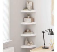 Etagère d'Angle Flottante Blanc MDF Murale Bibliothèque Chambre Salon vidaXL