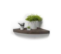 Etagère d'angle flottante en bois - Marron - L 25 x l 25 cm