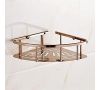 Étagère d'angle flottante murale en laiton pour salle de bain - Shampooing, cosmétiques, serviettes, égouttoir et économiseur d'espace