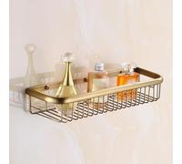 Étagère d'angle flottante pour salle de bain - Bronze antique - Support rectangulaire en cuivre - Pour shampooing, gel douche, drainage - Support de rangement - Antirouille - Fixation murale - 45 cm