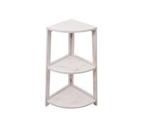 Mendler Étagère d'angle HWC-K44 80x37x37 cm MDF en paulownia certifié MVG shabby blanc