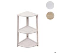 Étagère D'angle Hwc-K44, Étagère Sur Pied Étagère De Salon, 3 Étagères, 80x37x37cm Mdf En Paulownia Blanc Shabby Multicolore