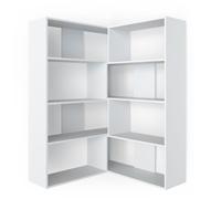 Vicco Étagère d'angle Laine, Blanc, 170x142.4cm, pour Un Rangement Peu encombrant des Livres et Objets de décoration