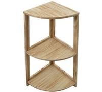 Mendler Étagère d'angle HWC-K44 80×37×37 cm MDF Paulownia certifié MVG Brun naturel
