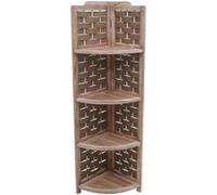 Etagère d'angle MENDLER HWC-K85 bois de paulownia 110cm brun tressage brun Brun G