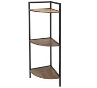 Étagère d'angle métallique - Trends4You - 23,5x23,5x76 cm - Noire - Trois étagères - Autonome - Fixation murale possible