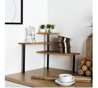 COOK CONCEPT Étagère d'angle KB5843 modulable bambou 3 niveaux sans perçage – 43x43x38 cm Marron