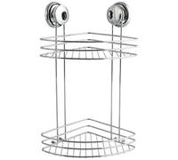 MSV Etagère d'angle de Douche 2 Niveaux à ventouses Acier Chromé