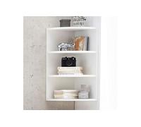 Etagère d'angle murale 30x30x60 cm décor blanc Marron G