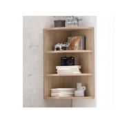WOHNLING Étagère d'angle 30x30x60 cm Sonoma, Étagère Murale 3 Compartiments | étagère suspendue pour la coin, étagère murale flottant haute, étagère en bois pour livres et déco