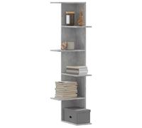 vidaXL Étagère d'angle murale 852628 noir 36,5x36,5x140 cm bois d'ingénierie