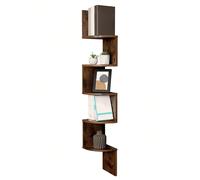Étagère d'Angle Murale, Étagère de Rangement à 5 Niveaux, pour Chambre à Coucher, Salon, Salle de Bain, Bureau à Domicile, Marron Rustique VASAGLE Étagère d'Angle Murale, Étagère de Rangement à 5 Nive