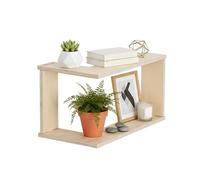 Étagère d'angle murale | Étagère murale en bois à double couche | Étagère murale pour enregistrement, maison, bureau, chambre à coucher, cuisine, entrée, garage, atelier, studio, magasin de détail