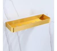 Étagère d'angle murale flottante multifonction pour salle de bain et cuisine en aluminium avec crochets, porte-serviette, porte-savon et panier égouttoir pour shampooing (60 cm) (50 cm)